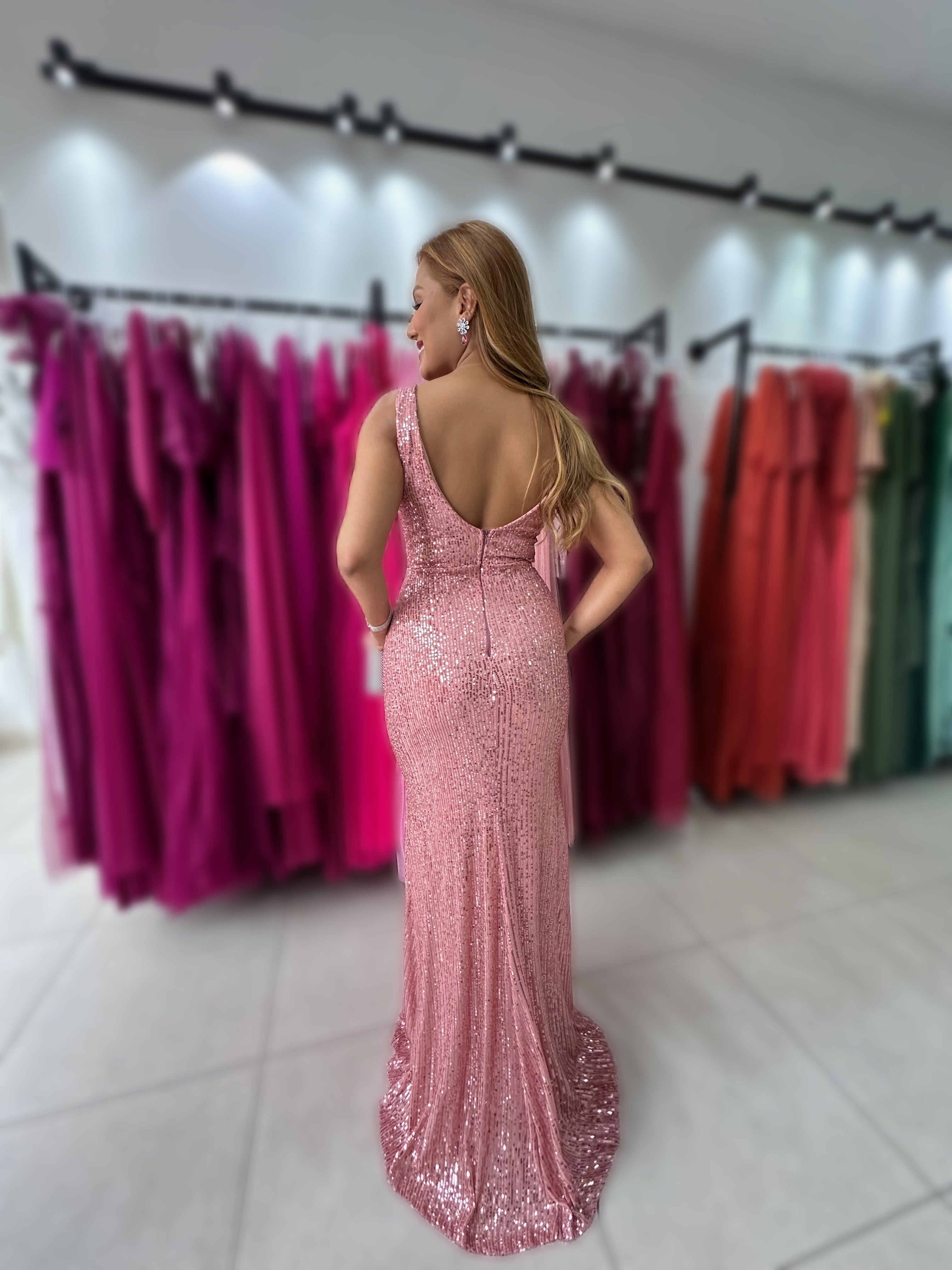 VESTIDO ROSITA PAETÊ