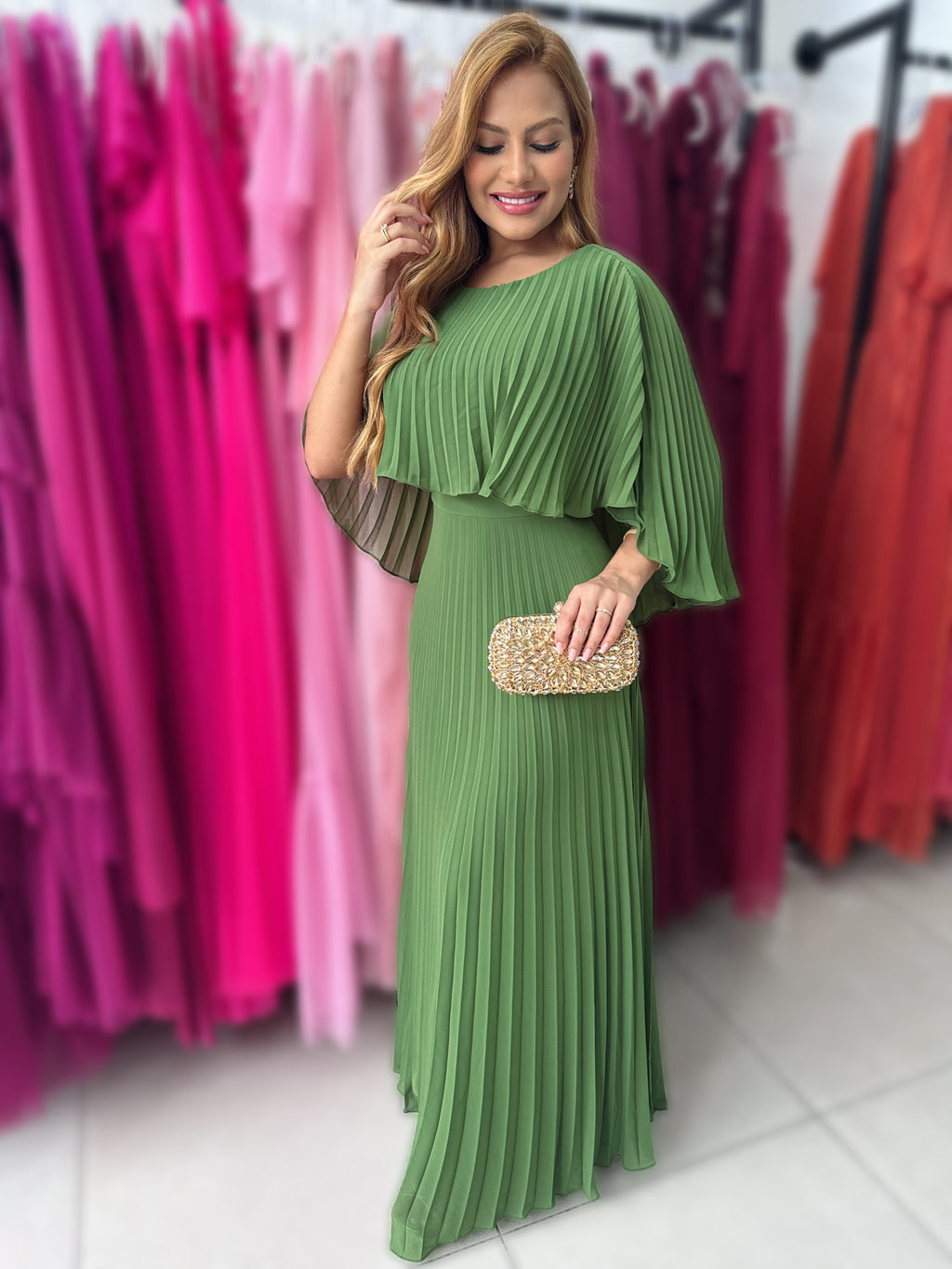 VESTIDO NORMA CHIFFON PLISSADO