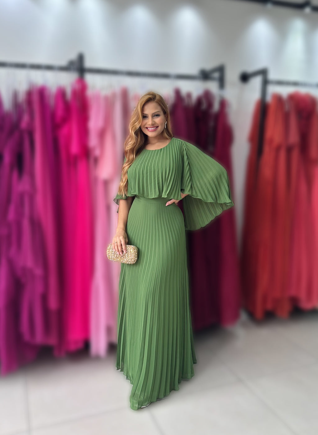 VESTIDO NORMA CHIFFON PLISSADO