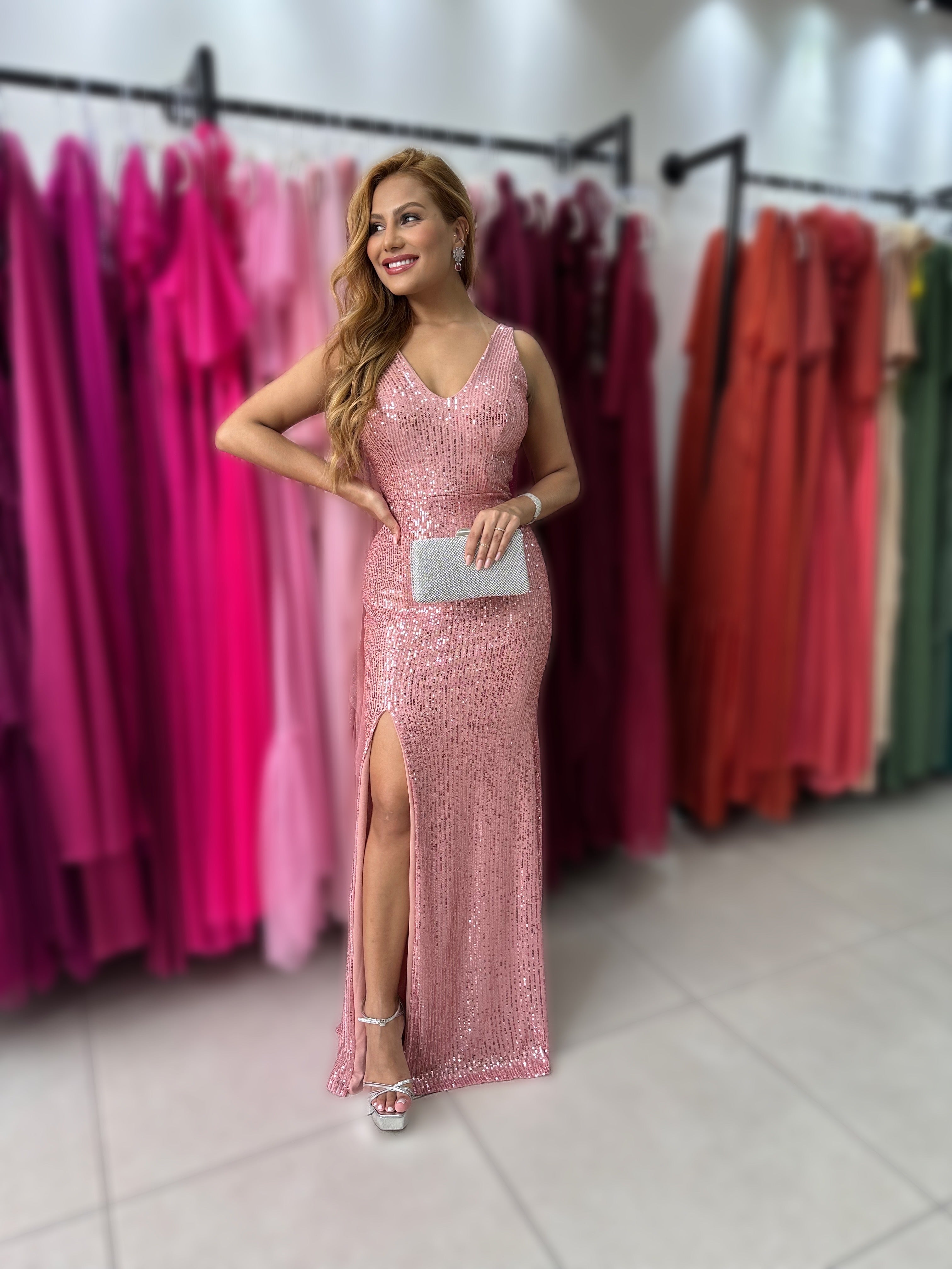 VESTIDO ROSITA PAETÊ