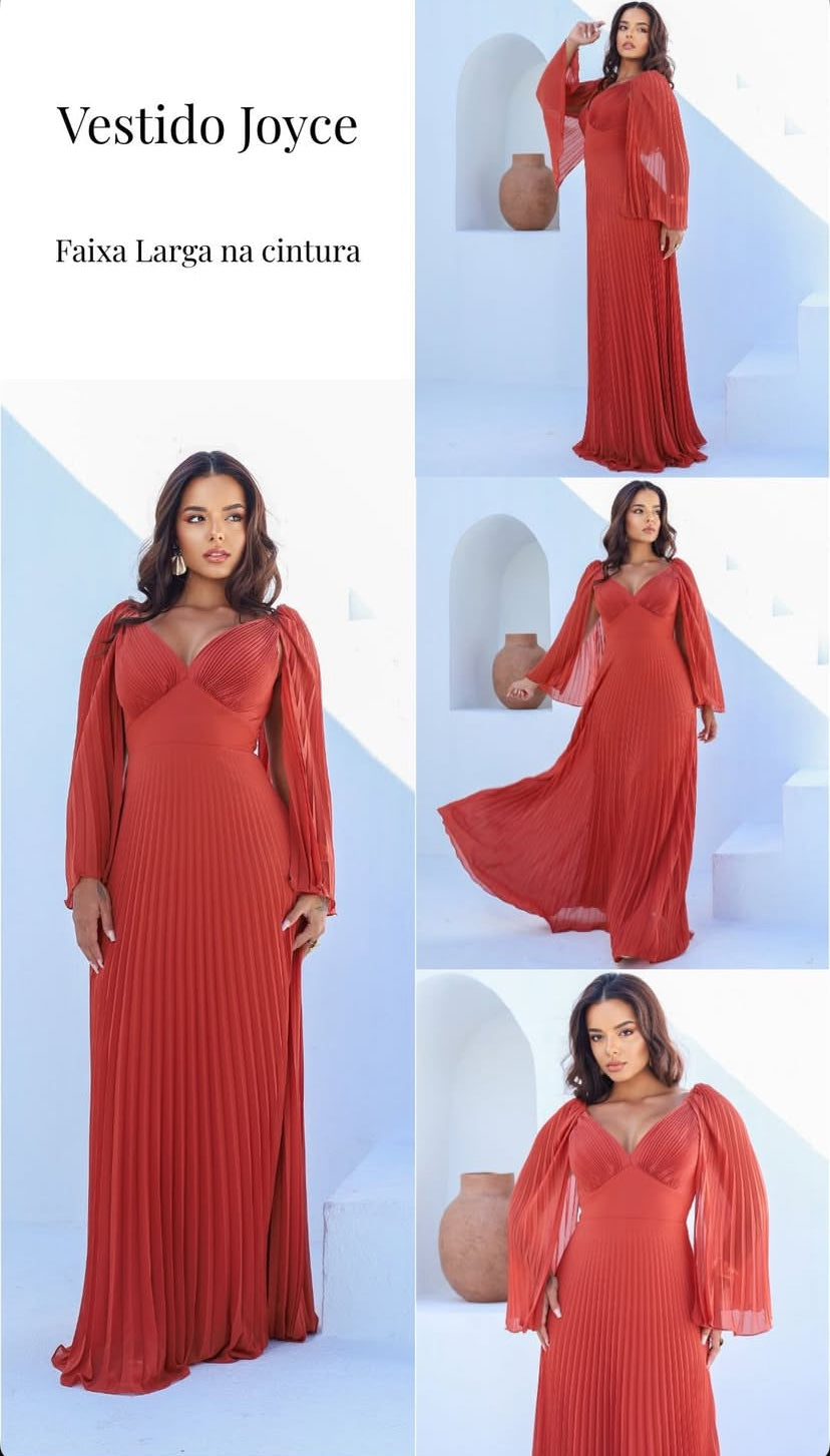 VESTIDO JOYCE CHIFFON PLISSADO