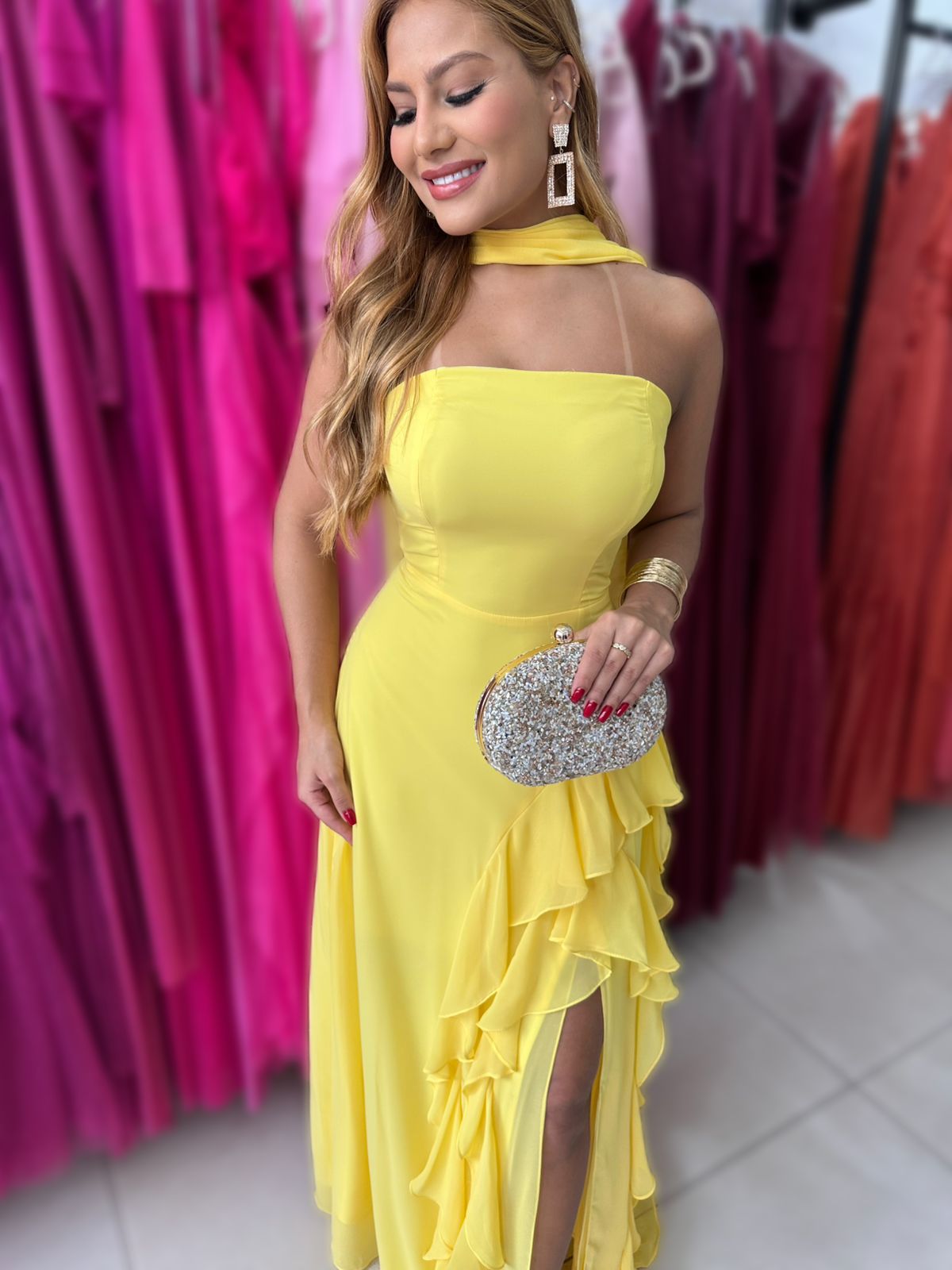 VESTIDO HAVANNA COM ECHARPE