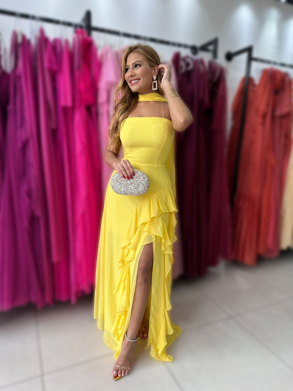 VESTIDO HAVANNA COM ECHARPE