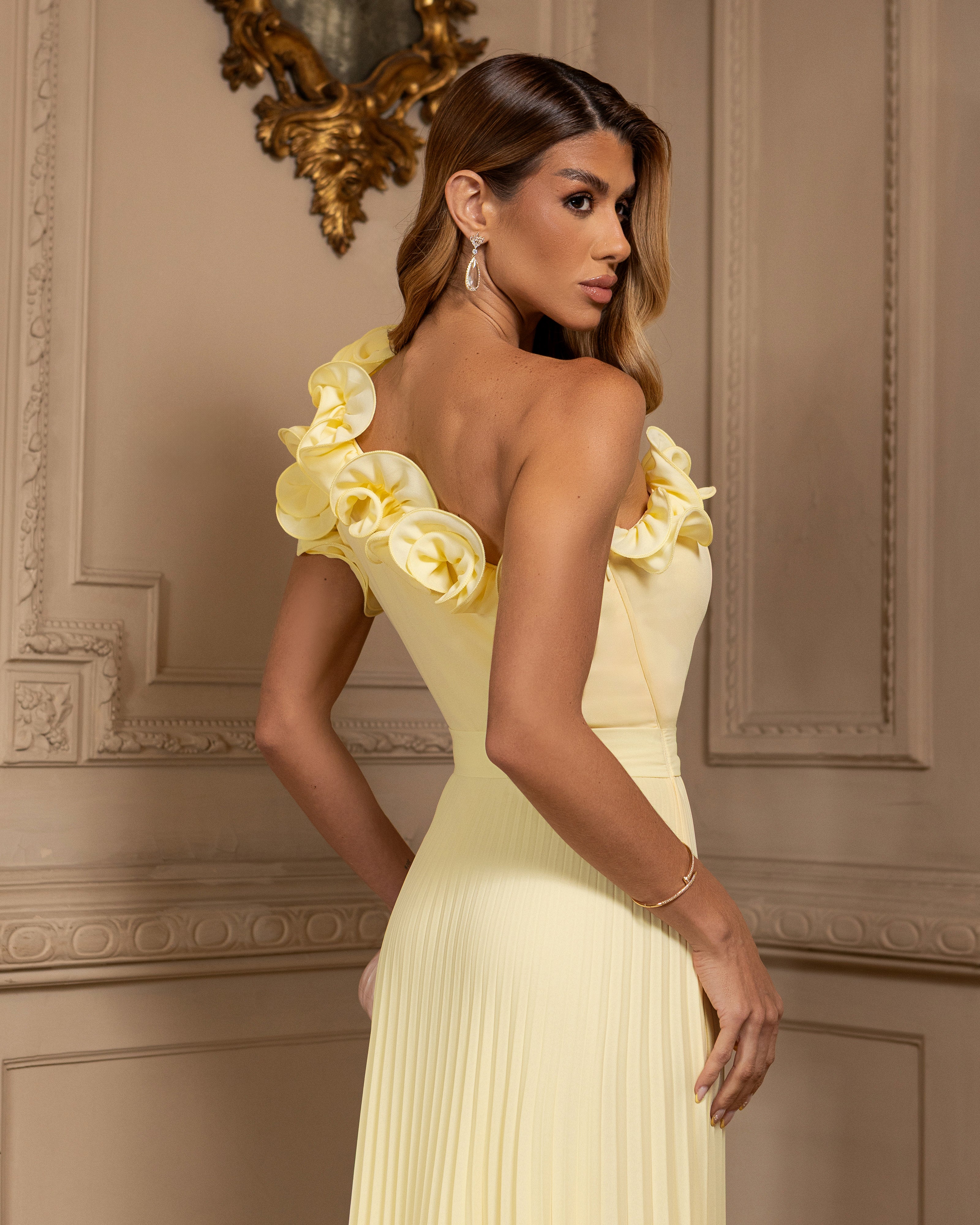 VESTIDO HORTÊNCIA PLISSADO