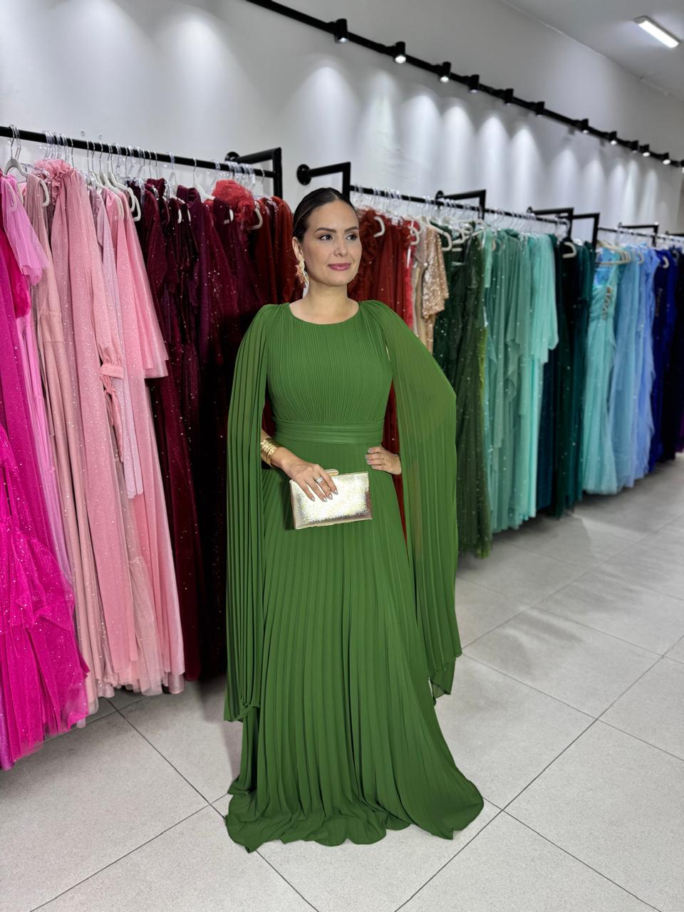 VESTIDO CAPA PLISSADO