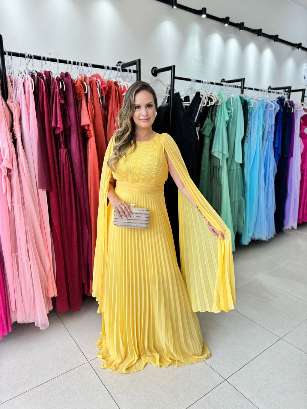 VESTIDO CAPA PLISSADO