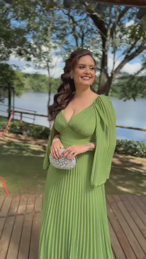 VESTIDO JOYCE CHIFFON PLISSADO